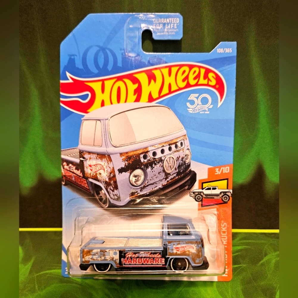 HotWheels VW T2 Pickup 50th.Blue and White Collector Car #A2ZHF